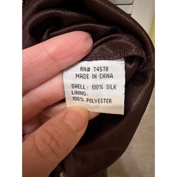 Cache Y2K Vintage 100% Silk Brown Lace Beaded Victorian Flapper Style Dress 4 - Picture 7 of 10